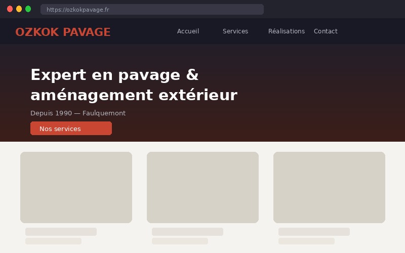 Site web Ozkok Pavage — Aménagement extérieur