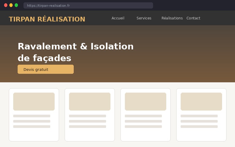 Site web Tirpan Réalisation — Ravalement de façades